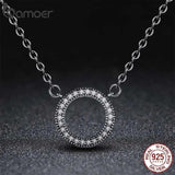 925 Silver Clear Zircon Heart Pendant Necklace for Women