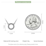 925 Silver Clear Zircon Heart Pendant Necklace for Women