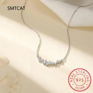 925 Silver 0.58CT Moissanite Necklace Smile Pendant