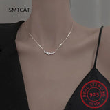 925 Silver 0.58CT Moissanite Necklace Smile Pendant