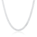 Hip Hop Men 925 Silver Necklace 10MM Sideways Cuban Men Charm Necklace