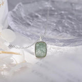 Square Plate Amethyst Rose Quartz Pendant Necklace