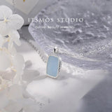 Square Plate Amethyst Rose Quartz Pendant Necklace