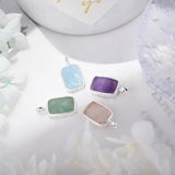 Square Plate Amethyst Rose Quartz Pendant Necklace