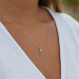 S925 Turquoise Circle Pendant Necklace Sterling Silver