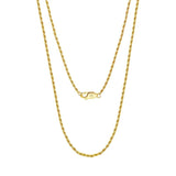 18K Zirconia Cut Rope Chain Necklace 2.0mm