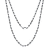 18K Zirconia Cut Rope Chain Necklace 2.0mm