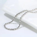 18K Zirconia Cut Rope Chain Necklace 2.0mm