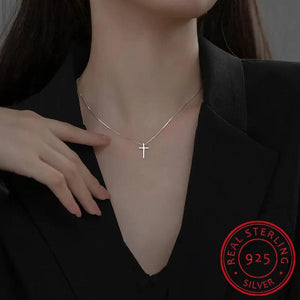925 Silver Cross Pendant Necklace for Women Wedding