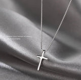 925 Silver Cross Pendant Necklace for Women Wedding