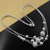 925 Silver Bead Necklace Charm Classic High Wedding Chain