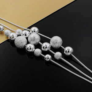 925 Silver Bead Necklace Charm Classic High Wedding Chain