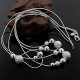 925 Silver Bead Necklace Charm Classic High Wedding Chain
