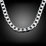 925 Silver Men's Necklace 10MM Width 20/24 in Jewelry Wedding Christmas