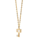 925 Silver Key & Lock Zirconia Pendant Necklace