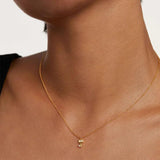 925 Silver Key & Lock Zirconia Pendant Necklace