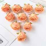 10PCS Silk Artificial Rose Head for DIY Wreaths Wedding Decoration