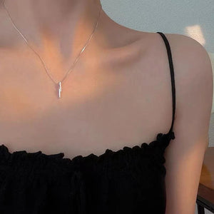 925 Silver Geometric Necklace Choker Charm Jewelry Gift for Ladies