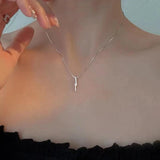 925 Silver Geometric Necklace Choker Charm Jewelry Gift for Ladies