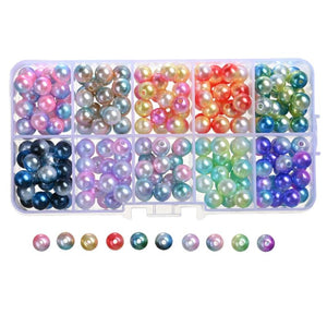 250pcs 8mm Gradient Acrylic Pearl Beads Jewelry Making DIY Craft Handbags