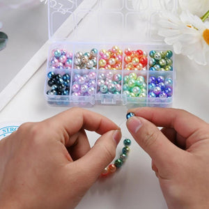 250pcs 8mm Gradient Acrylic Pearl Beads Jewelry Making DIY Craft Handbags