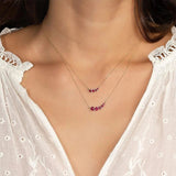 925 Silver Red Zircon Pendant Necklace For Lovers' Wedding