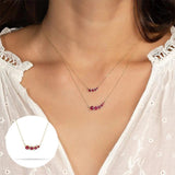 925 Silver Red Zircon Pendant Necklace For Lovers' Wedding