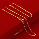 18K Necklace for Women Wedding Statement Jewelry Gift Snake Bone Water Wave Chai