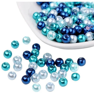6mm Mixed Pearlized Glass Pearl Beads for Jewelry Making, 200pcs/box