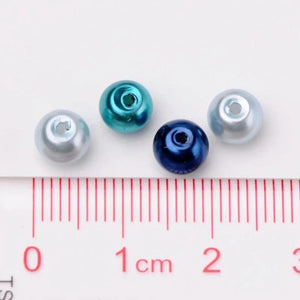 6mm Mixed Pearlized Glass Pearl Beads for Jewelry Making, 200pcs/box