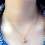 Classic 585 Purple Pendant for Women and Plated 14K Rose Ball Bead Necklace