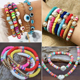 DIY Women Jewelry Kit Polymer Clay Beads Gift Pack Letters Bead Pearl Set