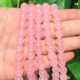 Pink Quartzs Crystal Cat Eye Howlite Jades Pearl Round Loose Beads