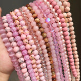 Pink Quartzs Crystal Cat Eye Howlite Jades Pearl Round Loose Beads