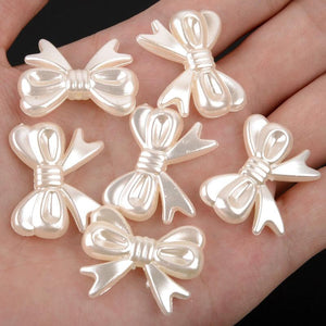20pcs Pearl Beads Bow Shape Spacer Beads for Jewelry Making DIY Charm Bracelet