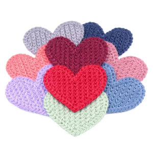 20Pcs/Lot 34mm Cotton Knitting Heart DIY Crafts Accessories
