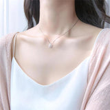 925 Silver Christmas Zircon Snowflake Necklace