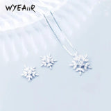 925 Silver Christmas Zircon Snowflake Necklace