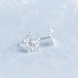 925 Silver Christmas Zircon Snowflake Necklace