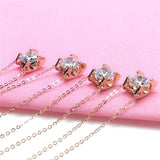 14k Rose Gold Plated Crystal Bull Head Pendant Choker Necklace