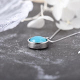 Aquamarine Pendant Necklace Amazonite Stone Sterling Silver Chain