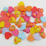 15MM Heart Buttons Flatback No Holes 50Pcs DIY Jewelry Art Craft Decoration
