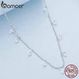 925 Silver Water Drop Zircon Necklace Women's Jewelry