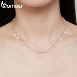 925 Silver Water Drop Zircon Necklace Women's Jewelry