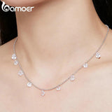925 Silver Water Drop Zircon Necklace Women's Jewelry