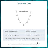 925 Silver Water Drop Zircon Necklace Women's Jewelry