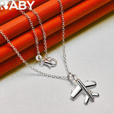 925 Silver Plane Pendant Necklace 18-30 Inches Chain