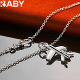 925 Silver Plane Pendant Necklace 18-30 Inches Chain