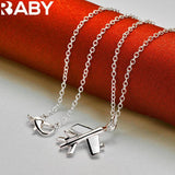 925 Silver Plane Pendant Necklace 18-30 Inches Chain
