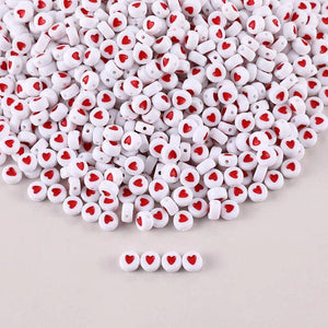 Acrylic Heart Beads Mixed Letters Bracelet Necklace DIY